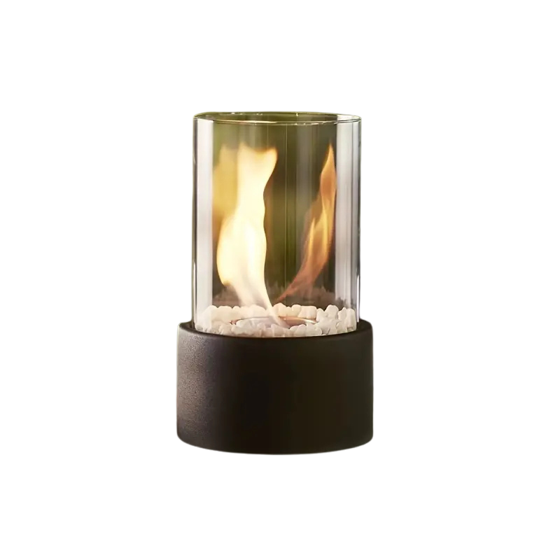 LumenFlame Compact Glass Fireplace