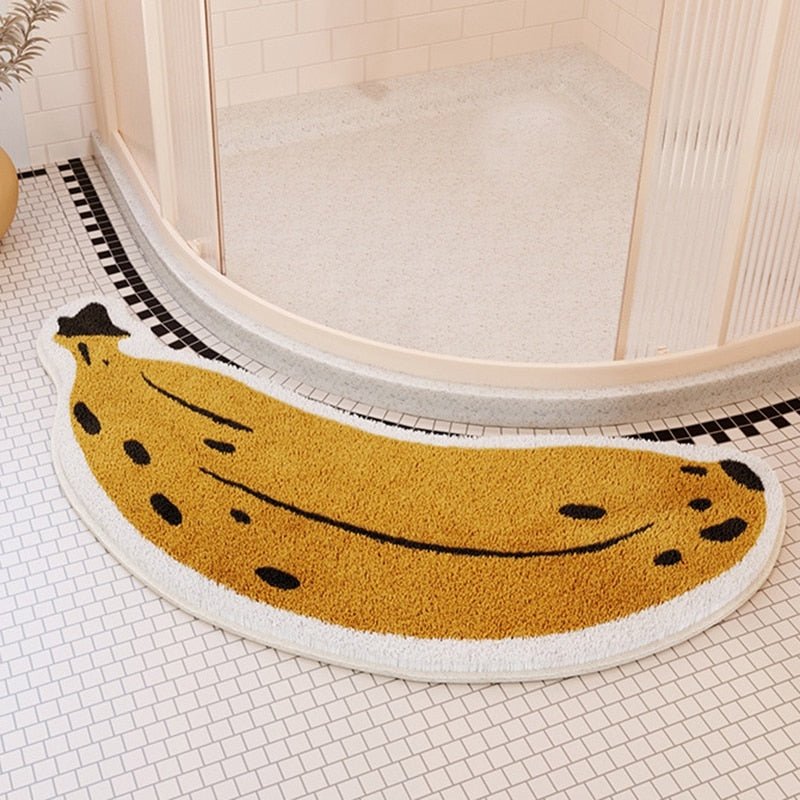 Non-Slip Bath Mat – Fun Fruit Design Banana & Aubergine