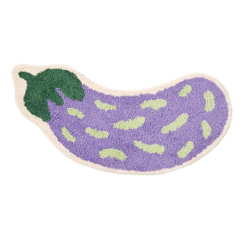 Non-Slip Bath Mat – Fun Fruit Design Banana & Aubergine