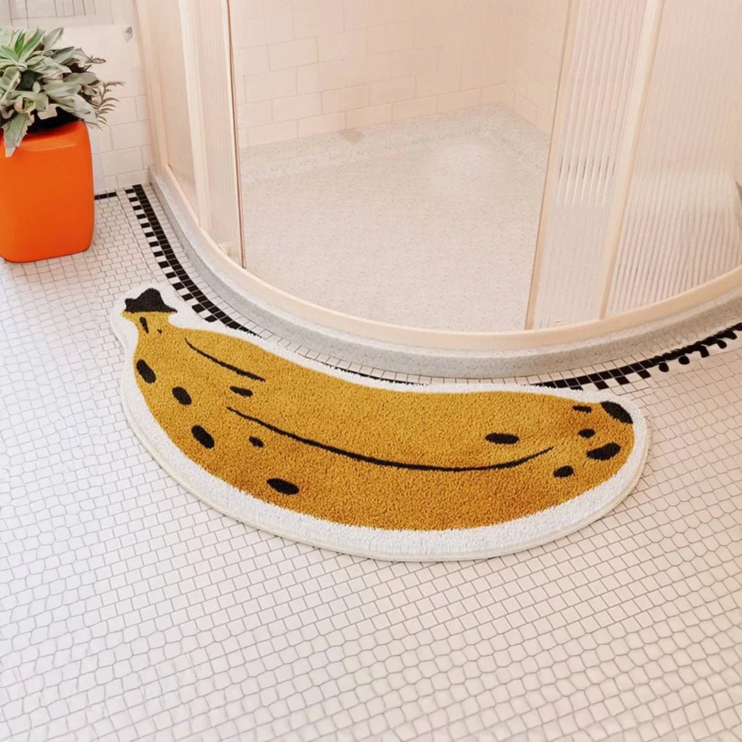 Non-Slip Bath Mat – Fun Fruit Design Banana & Aubergine